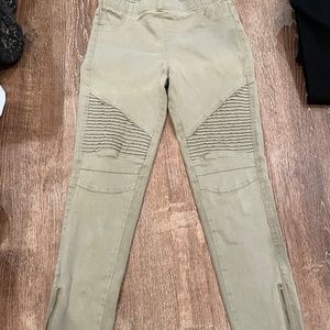 Beulah tan zip ankle jeggings
